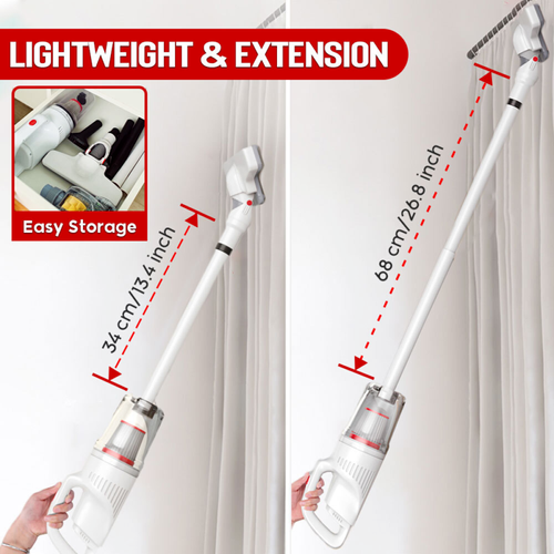 Handheld Vacuum High Power with Long Extension Tube, Car Vacuum Cordless, USB Charging Portable Dust Buster for car House Office Clean
