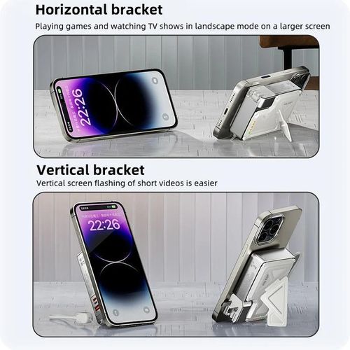 Magnetic Power Bank – 10,000mAh Power Bank with Wall Plug