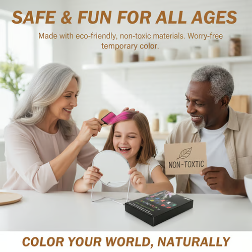 10PC Hair Chalk Combs — Vibrant Colors, Safe & Washable! 🎨👧🧼 Perfect for All Ages!