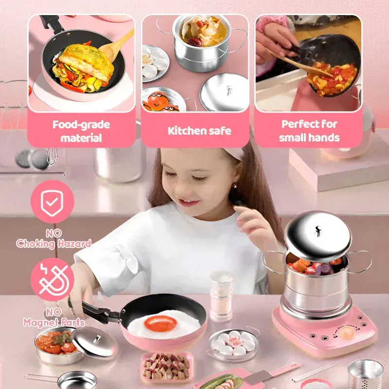 22 PCS Set Best Gift For Kid Childrens Real Cooking Mini Kitchen Toys