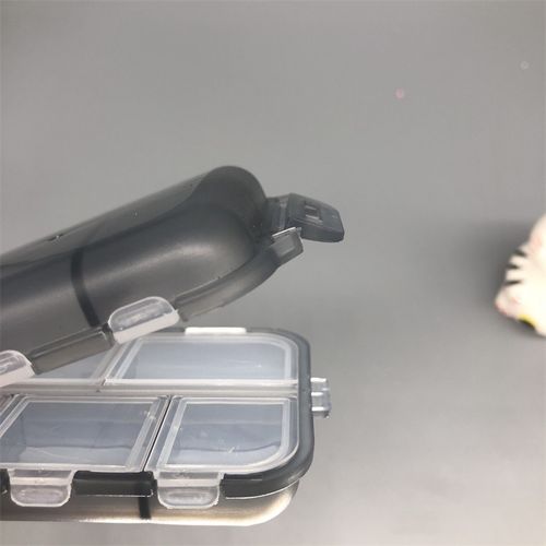 Mini one-week portable 10-grid pill box anytime double-layer tablet pill box plastic storage box