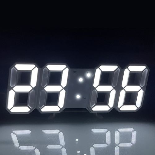 3D LED Wall Clock Modern Digital Alarm Clocks Display Home Kitchen Office Table Desk Night Wall Clock 24 or 12 Hour Display