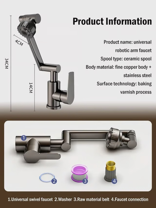 🌟 Hot sale Lucky Cat Faucet universal rotating Mechanical Arm Cold and Hot Faucet single handle wash basin faucet