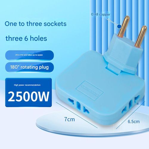 Ultra-thin one-to-three-pin plug adapter