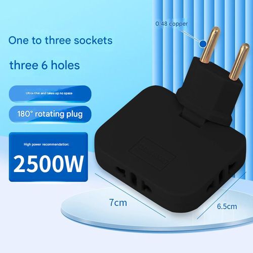 Ultra-thin one-to-three-pin plug adapter