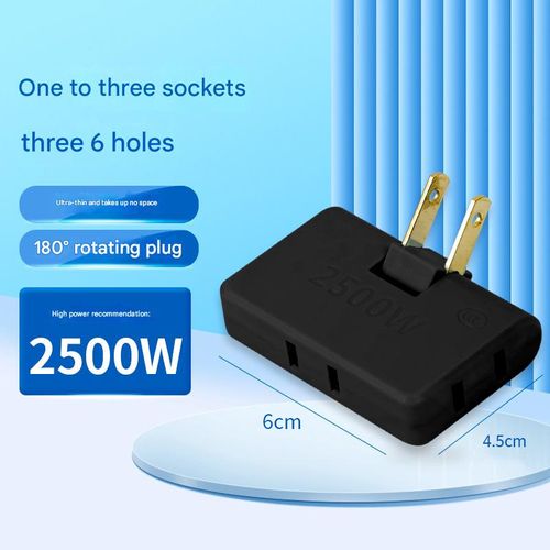 Ultra-thin one-to-three-pin plug adapter