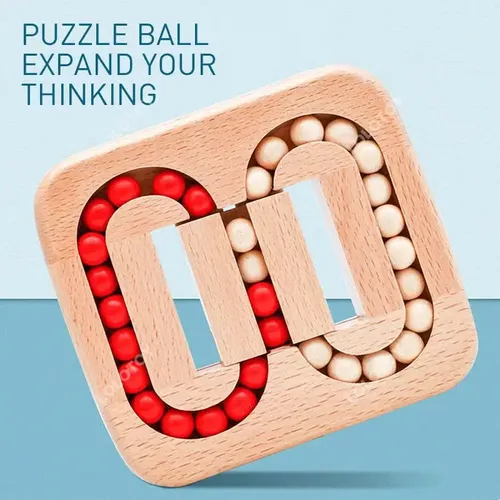 Rotating Magic Bean Fingertip Toy Wood Puzzles For Adults Kids IQ Games   Classic Wooden Beads Puzzle Game