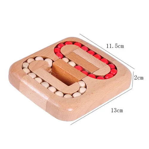 Rotating Magic Bean Fingertip Toy Wood Puzzles For Adults Kids IQ Games   Classic Wooden Beads Puzzle Game