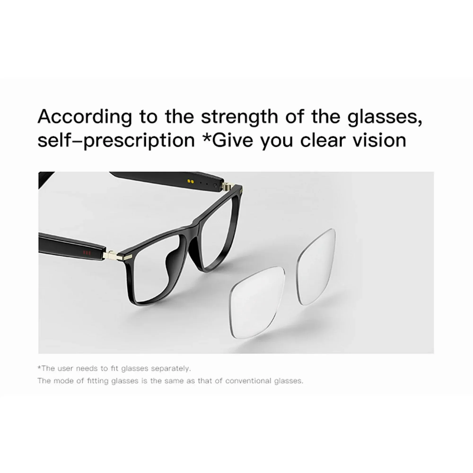 A pair of glasses with multiple uses, AI translation smart glasses, music and call noise reduction, conference recording and long battery life, waterproof Bluetooth glasses