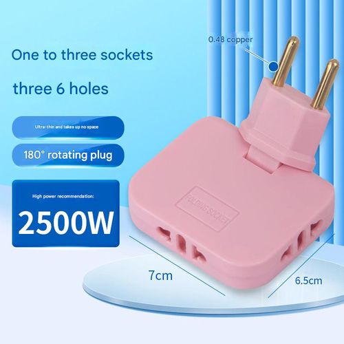Ultra-thin one-to-three-pin plug adapter