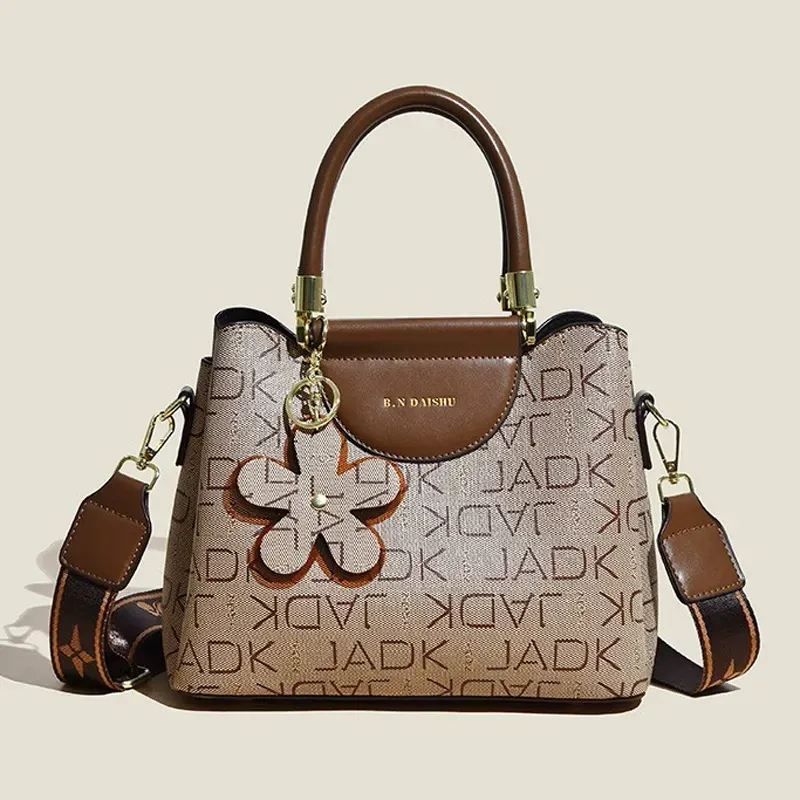 Retro Printed Women's Handbag Fashion Commuter Large Capacity Tote Bag Versatile Multi-layer Shoulder Crossbody Bag