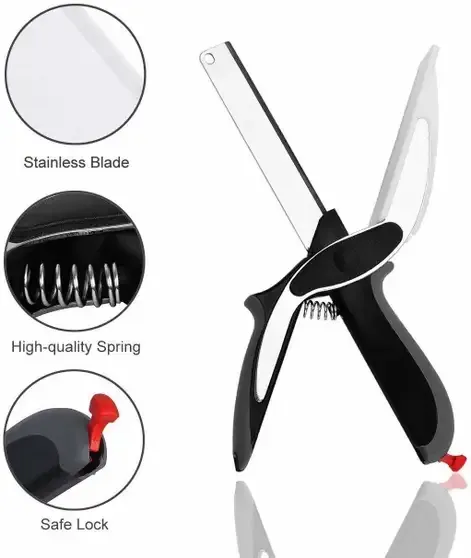 Multipurpose Vegetable Scissors with Cutting Board, Vegetable Scissors, Kitchen Chopping Scissors, Salad Scissors (1 pcs),