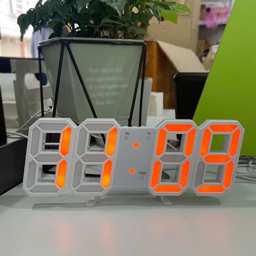 3D LED Wall Clock Modern Digital Alarm Clocks Display Home Kitchen Office Table Desk Night Wall Clock 24 or 12 Hour Display