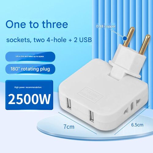 Ultra-thin one-to-three-pin plug adapter