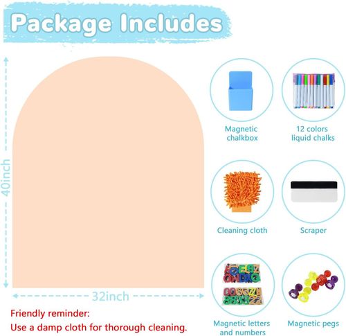 Magnetic Wall Decal: Self-Adhesive Magnetic Arch-Shaped Chalkboard Decal