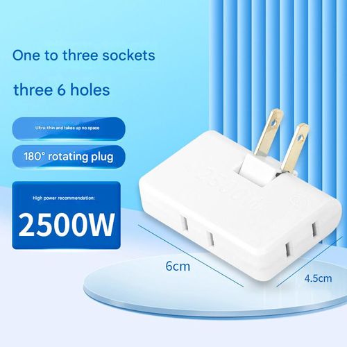 Ultra-thin one-to-three-pin plug adapter