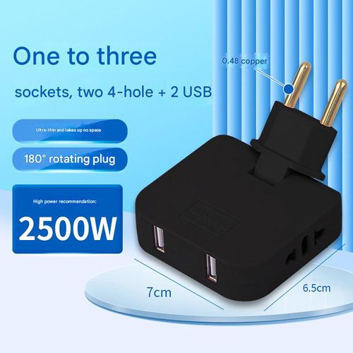 Ultra-thin one-to-three-pin plug adapter