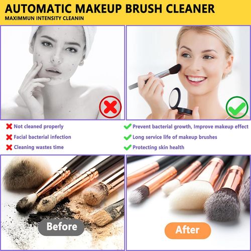 Electric Makeup Brush Cleaner Machine, Rechargeable Spinning Makeup Brush Cleaner, Automatic Cosmetic Brush Cleaner Machine For All Size Makeup Brushes,