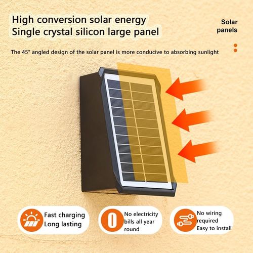 LED Solar Colorful Wall Lights Outdoor Light Waterproof,Hanging Solar Powered Fence Decorative Lights,Rgb up & down Waterproof Solar Pathway Lights Auto Dusk to Dawn(Warm light,1 pc)