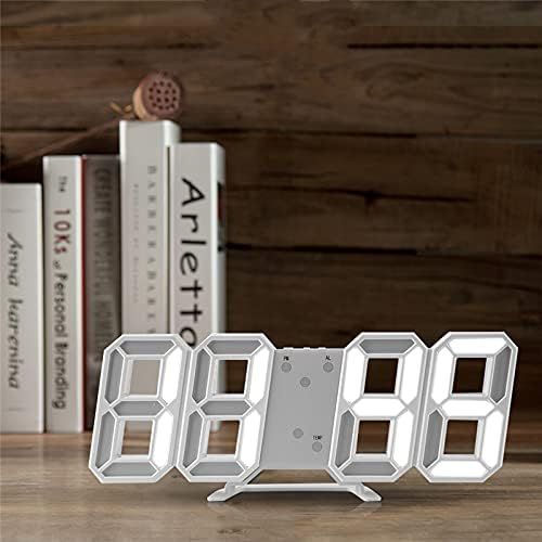 3D LED Wall Clock Modern Digital Alarm Clocks Display Home Kitchen Office Table Desk Night Wall Clock 24 or 12 Hour Display