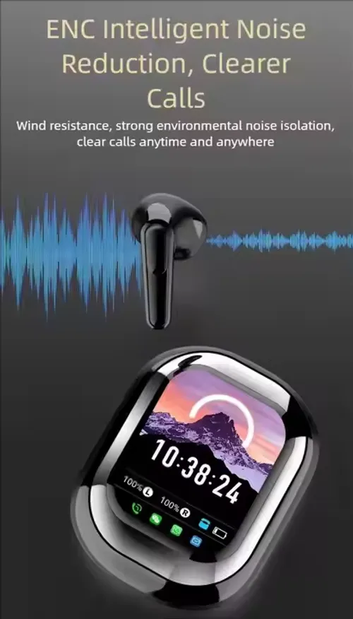 Smart Mobile Phone SE-ONE Wireless Earphone TWS Headset Touchscreen BT Headphones Whatsapp Facebook Message Push 2.01 TFT 300Mah