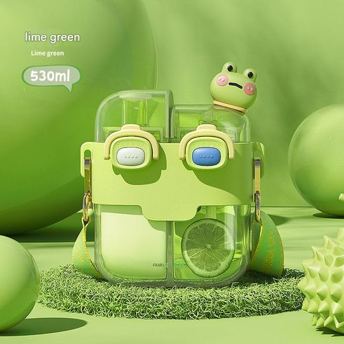 Children's water cup student large capacity portable kettle with straw plastic cup net celebrity warehouse cup