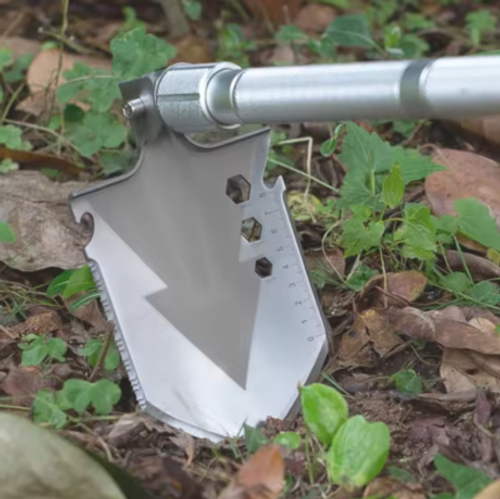 High Hardness Aluminium Alloy Shovel Outdoor Camping Thickened Folding Emergency Multifunctional Non-slip Handle Outdoor Tools