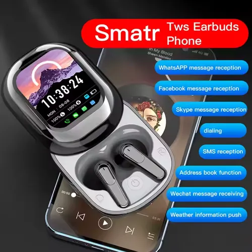 Smart Mobile Phone SE-ONE Wireless Earphone TWS Headset Touchscreen BT Headphones Whatsapp Facebook Message Push 2.01 TFT 300Mah