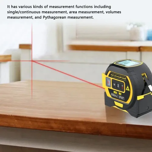 Convenient and portable 3-in-1 multi-function laser distance meter: 5m tape measure and 40m distance meter, suitable for home and construction projects