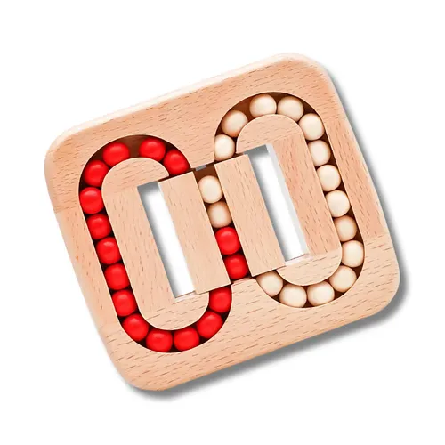 Rotating Magic Bean Fingertip Toy Wood Puzzles For Adults Kids IQ Games   Classic Wooden Beads Puzzle Game