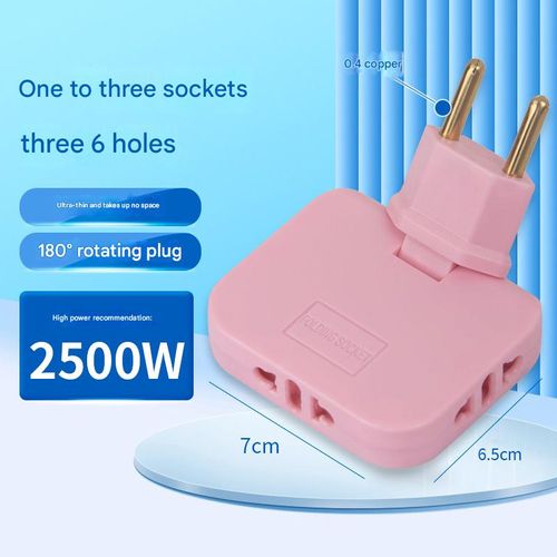 Ultra-thin one-to-three-pin plug adapter