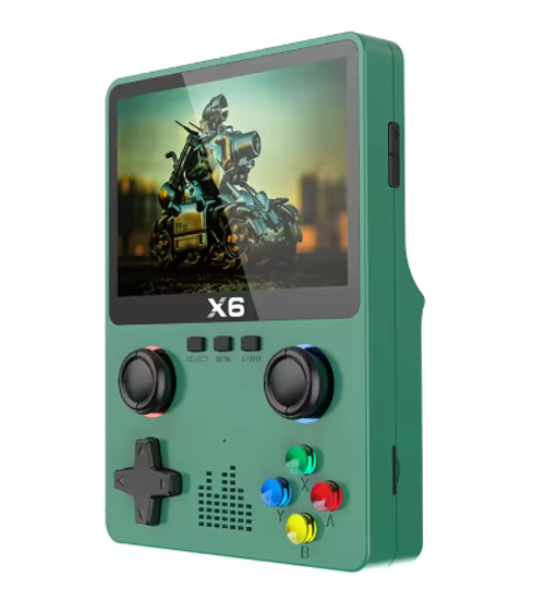 3.5Inch IPS Screen X6 Game Console Handheld Game Player Dual Joystick GBA Video Game Console 11 Simulators Kids Gifts