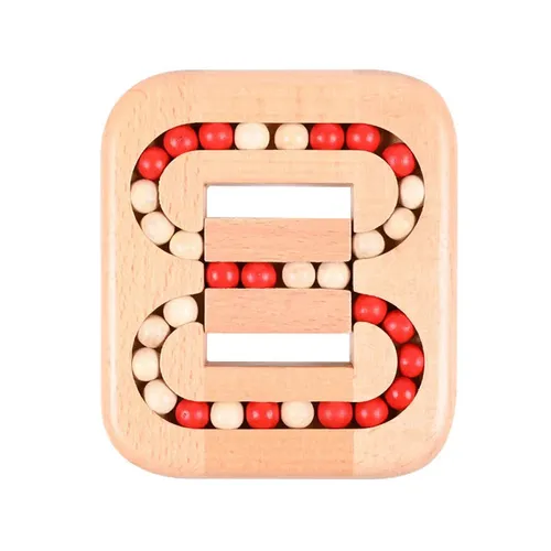 Rotating Magic Bean Fingertip Toy Wood Puzzles For Adults Kids IQ Games   Classic Wooden Beads Puzzle Game