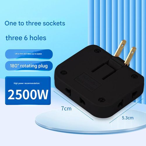 Ultra-thin one-to-three-pin plug adapter