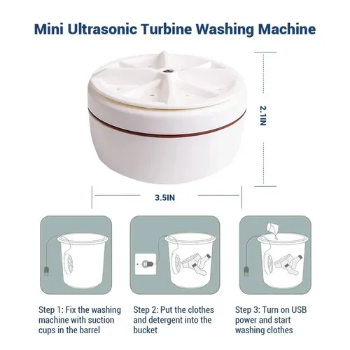 🎁Portable Ultrasonic Washing Machine Make your daily life easy with this Portable Mini Washing Machine. It is an independent washing machine chassis that can be directly hung on the barrel wall and placed on the bottom of the barrel. You can wash clothes and kitchen essentials easily.