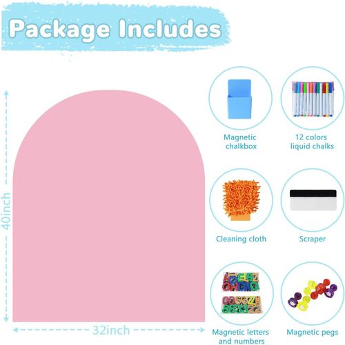 Magnetic Wall Decal: Self-Adhesive Magnetic Arch-Shaped Chalkboard Decal