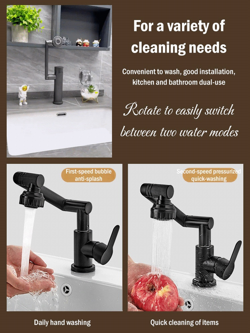 🌟 Hot sale Lucky Cat Faucet universal rotating Mechanical Arm Cold and Hot Faucet single handle wash basin faucet