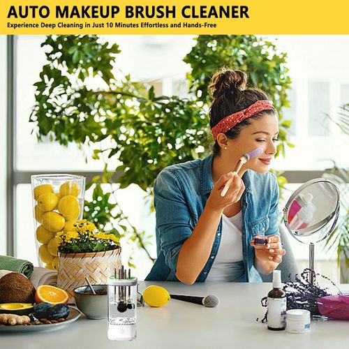 Electric Makeup Brush Cleaner Machine, Rechargeable Spinning Makeup Brush Cleaner, Automatic Cosmetic Brush Cleaner Machine For All Size Makeup Brushes,