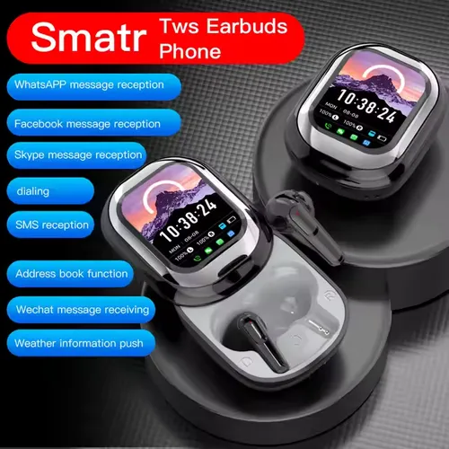 Smart Mobile Phone SE-ONE Wireless Earphone TWS Headset Touchscreen BT Headphones Whatsapp Facebook Message Push 2.01 TFT 300Mah
