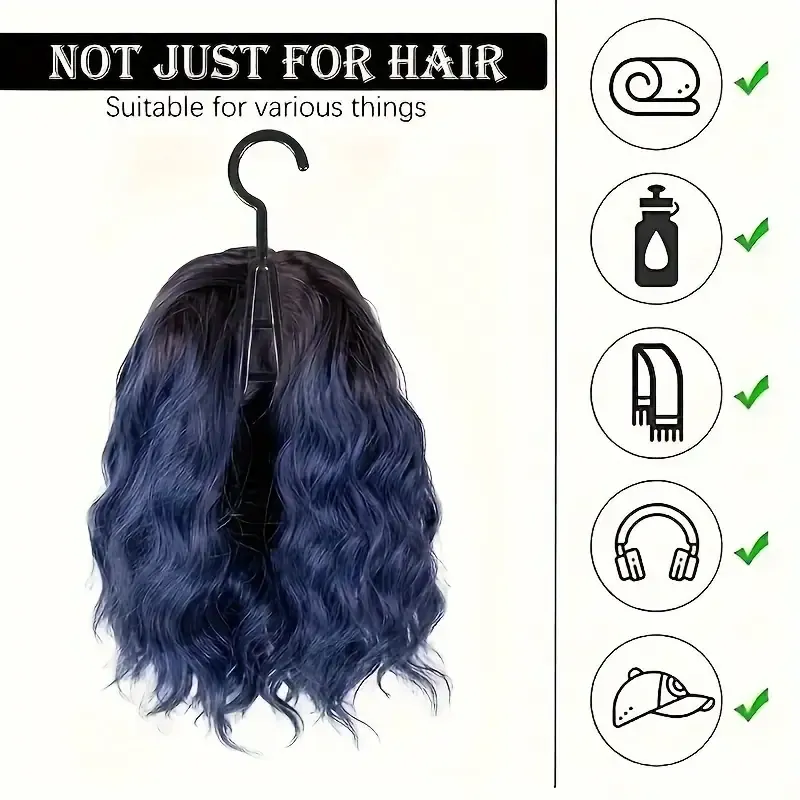 2pcs Wig Storage Set, Includes 1 Storage Bag and 1 Hooks, Portable Wig Protective Pouch, Wig Organizer Hanging Bag, Closet Storage Hanging Bag, Multiple Colors Available