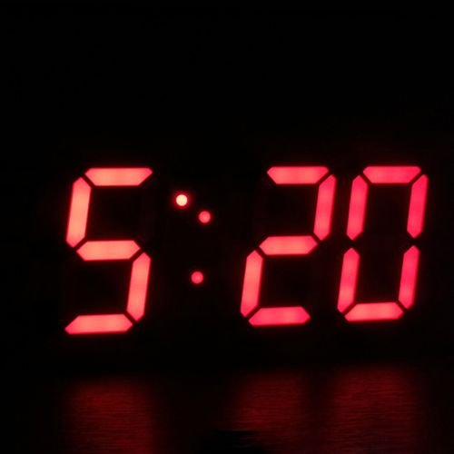 3D LED Wall Clock Modern Digital Alarm Clocks Display Home Kitchen Office Table Desk Night Wall Clock 24 or 12 Hour Display