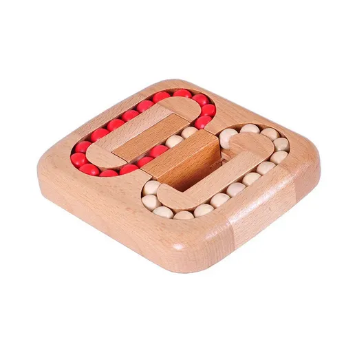 Rotating Magic Bean Fingertip Toy Wood Puzzles For Adults Kids IQ Games   Classic Wooden Beads Puzzle Game