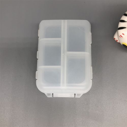 Mini one-week portable 10-grid pill box anytime double-layer tablet pill box plastic storage box