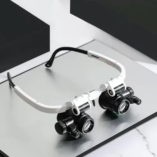 LED Glasses Magnifying Glass Head-mounted design helps free your hands to work Great magnification with 8X, 15X, 23X 2 Adjustable LED Lights Comfortable for long-term use Perfect for detailed close-up work