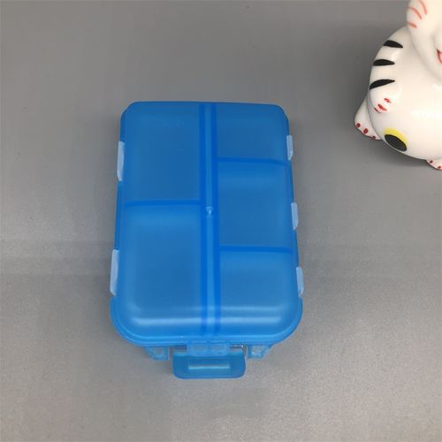 Mini one-week portable 10-grid pill box anytime double-layer tablet pill box plastic storage box