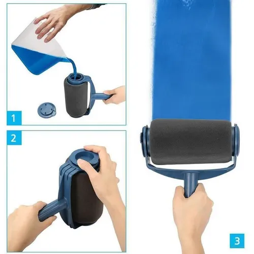 Rolo de pintura, pincel, ferramenta de pintura com cabo