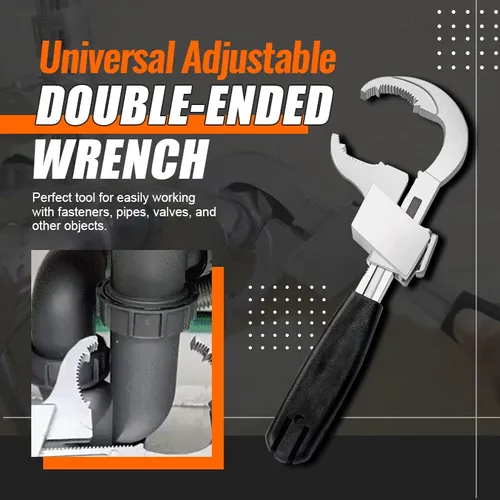 Multifunction Adjustable Double-ended Wrench  Universal bathroom faucet sink water pipe wrench, large opening adjustable wrench special repair tool.