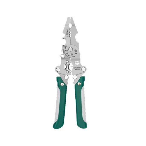 Folding wire strippers Multifunctional electrician's folding wire stripper with cutting and splitting function  The prduct comes with wire stipping holes of multiplespecifications, and the cutting edges are sharp.