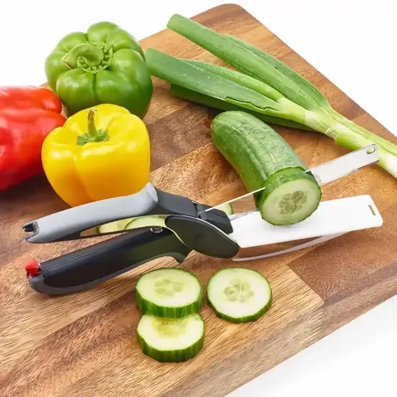 Multipurpose Vegetable Scissors with Cutting Board, Vegetable Scissors, Kitchen Chopping Scissors, Salad Scissors (1 pcs),