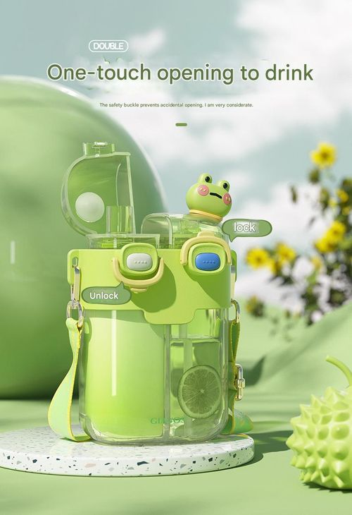 Children's water cup student large capacity portable kettle with straw plastic cup net celebrity warehouse cup